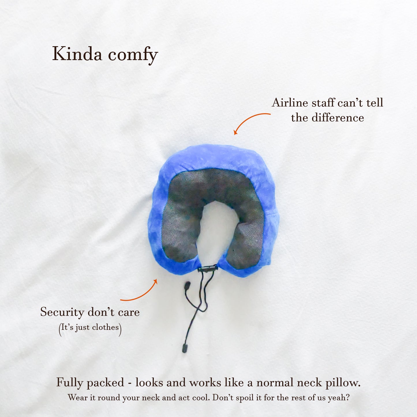 Fillable Neck Pillow - travel pillow you can stuff with your clothes - USA